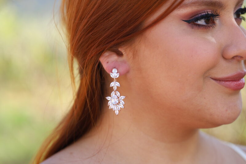 Art Deco Cubic Zirconia Statement Wedding Earrings - KSENIA - Image 2