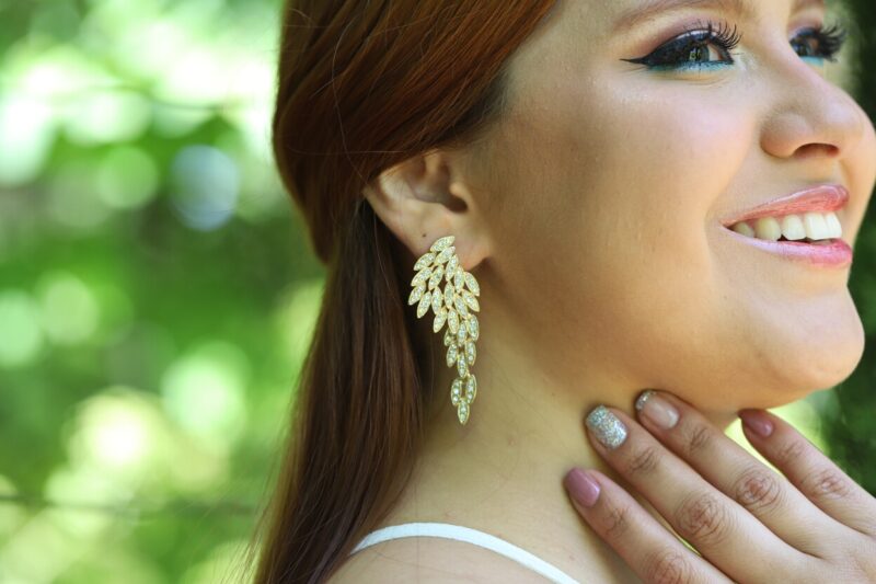 Angel Wings Gold Boho Wedding Earrings - KAYLA - Image 2