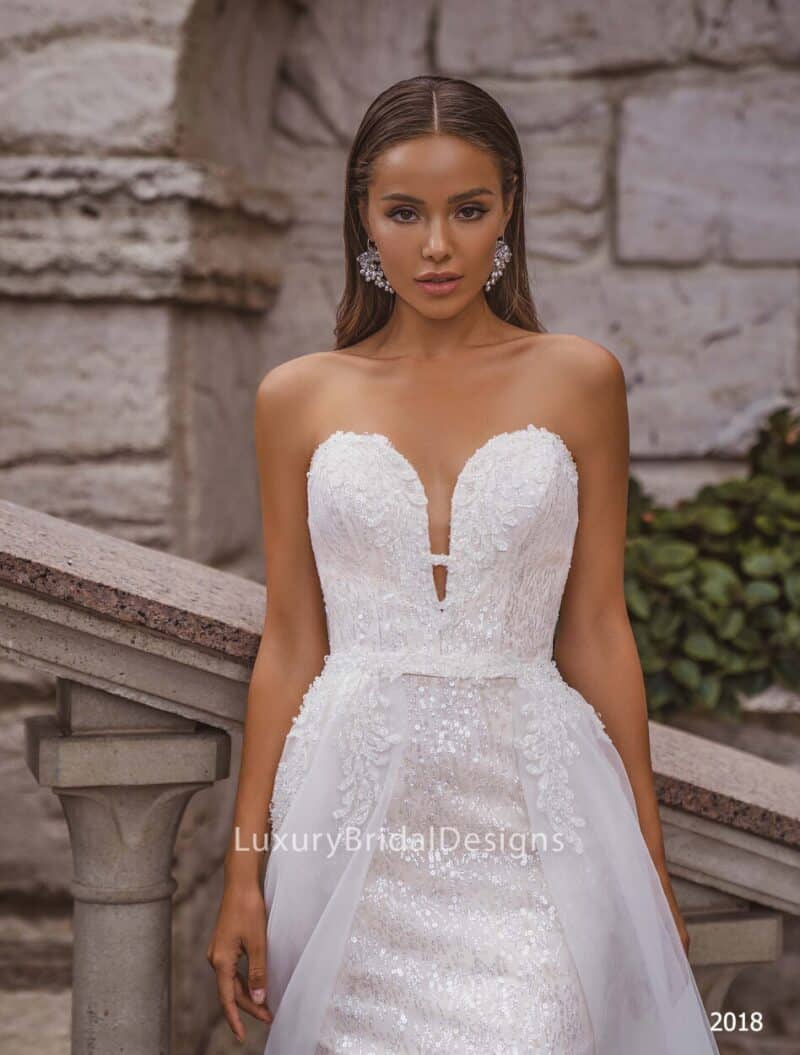 Mermaid Wedding Dress With Detachable Long Train - ARINA - Image 2