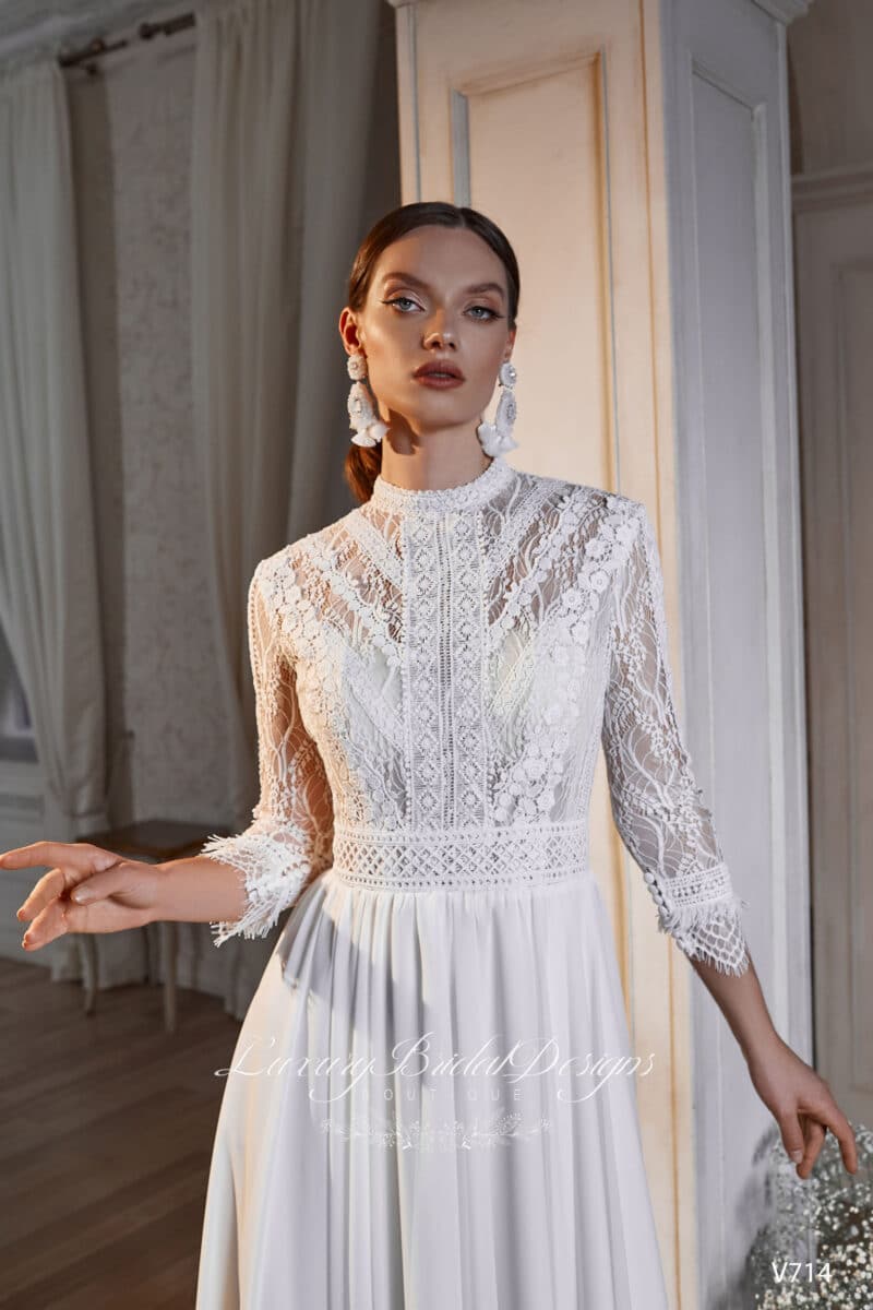 Macrame Lace Beach Wedding Dress - ALEXANDRA