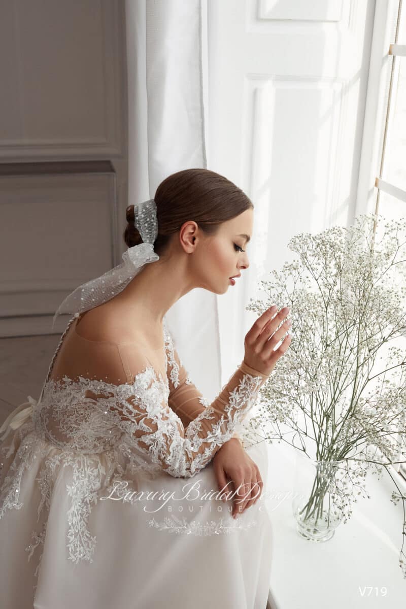 Off-the-shoulder A-Line Wedding Dress - MIRIAM - Image 4