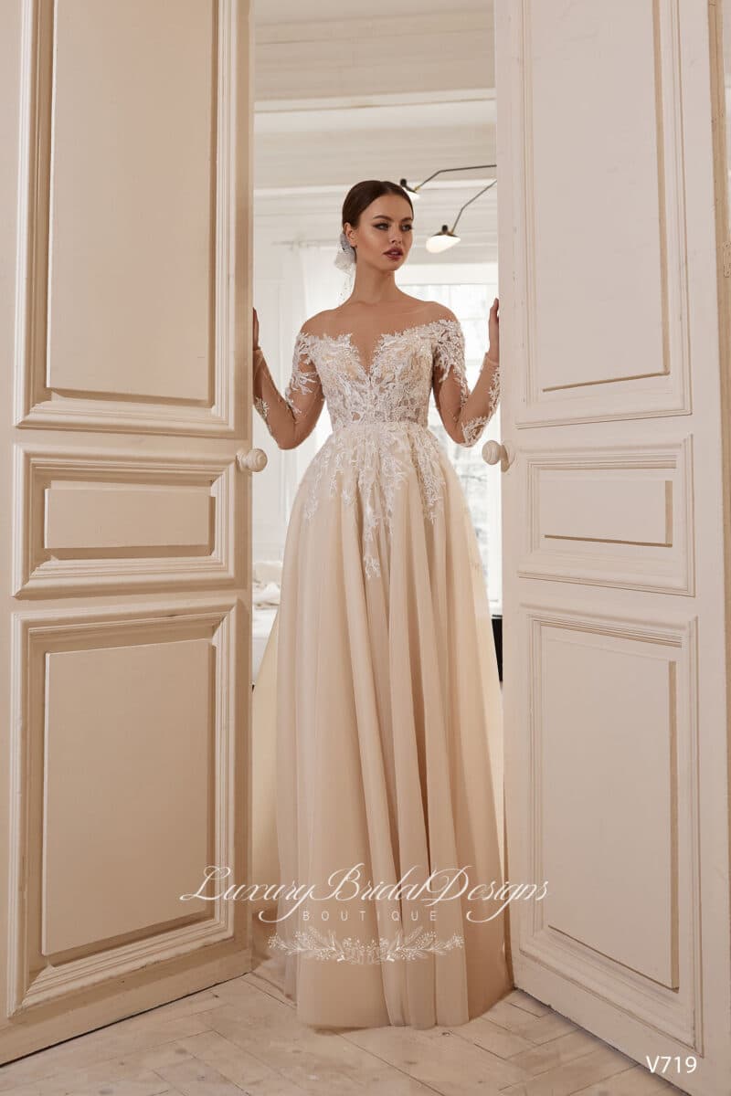 Off-the-shoulder A-Line Wedding Dress - MIRIAM