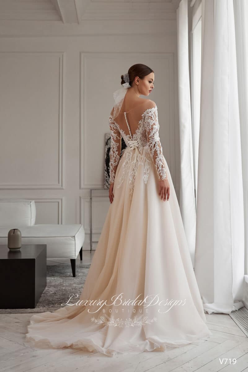 Off-the-shoulder A-Line Wedding Dress - MIRIAM - Image 2