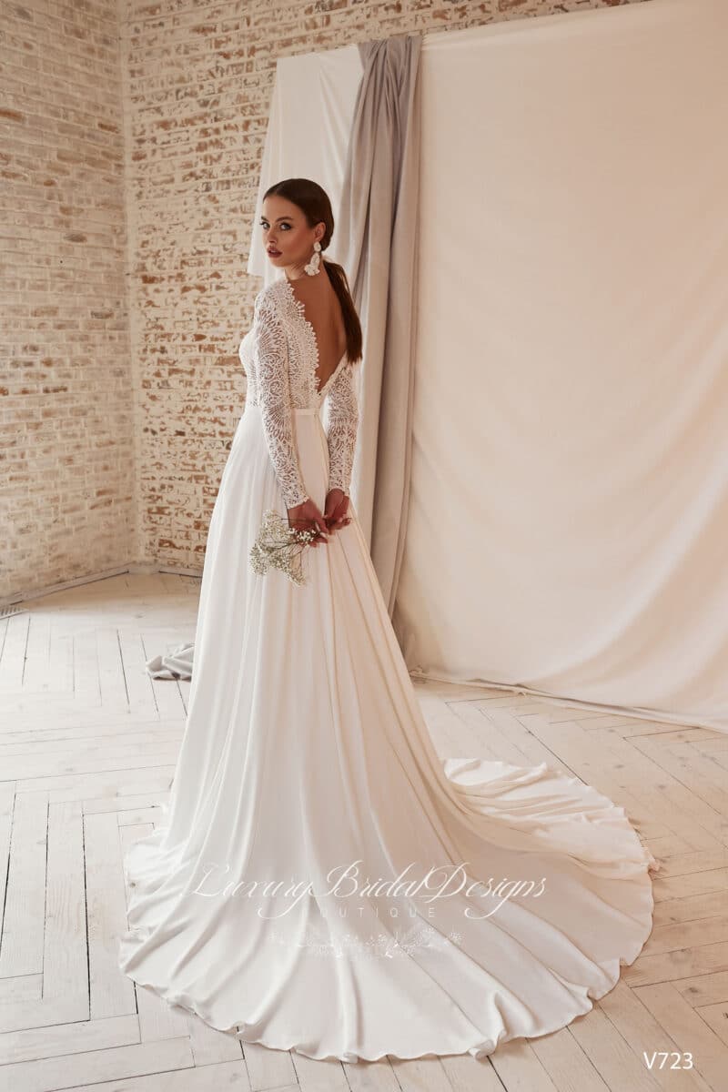 Long Sleeves Boho Wedding Dress - MALVINA - Image 3