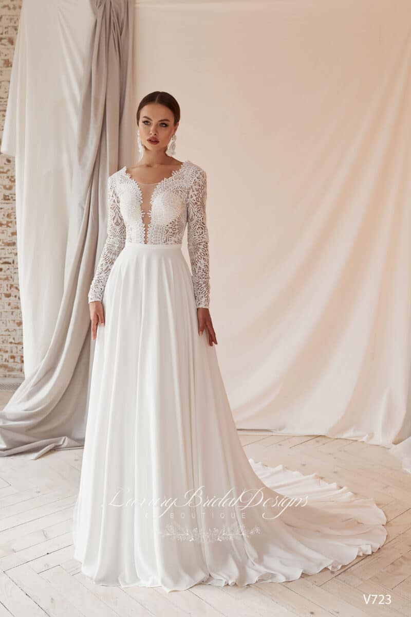 Long Sleeves Boho Wedding Dress - MALVINA