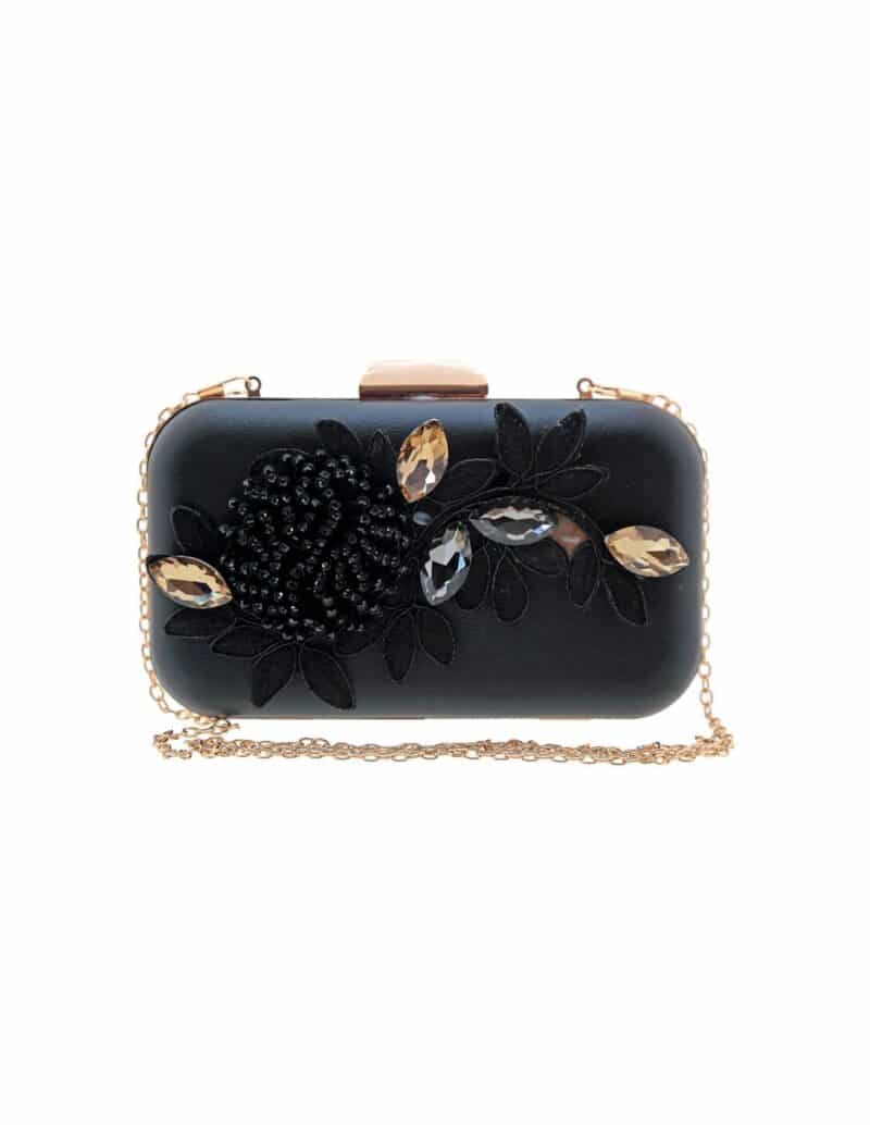 Paola Black Wedding Party Clutch Bag , Headbags, Purses , 24266 - Image 3