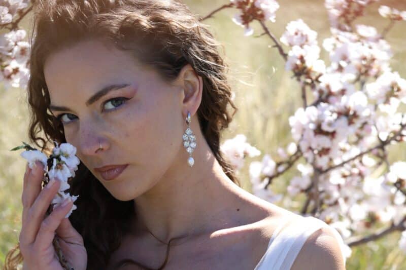 EVANGELICA , Freshwater Pearl Swarovski Crystal Statement Wedding Earrings - Image 2