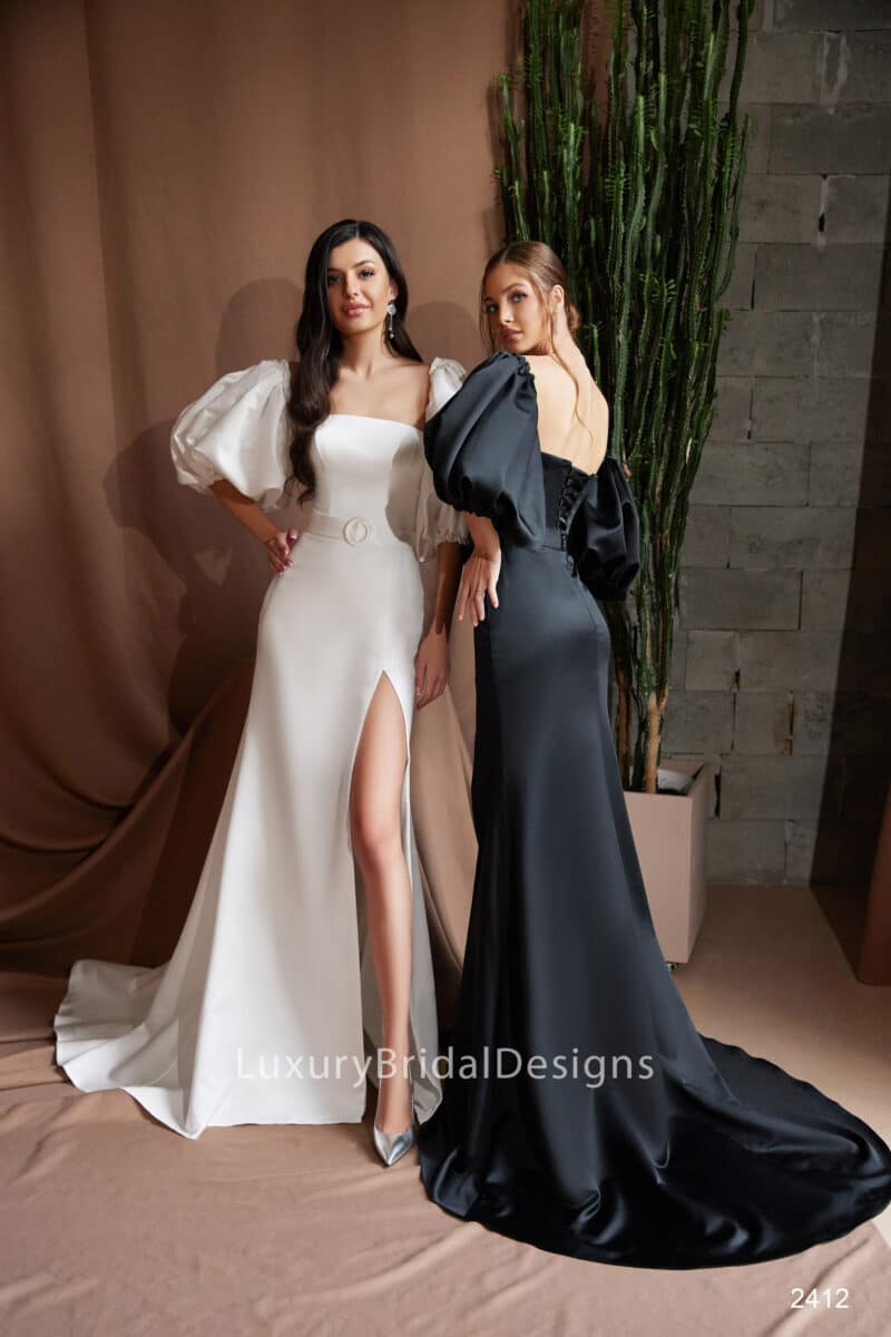 Black Trumpet Mermaid Alternative Wedding Dress - VERA