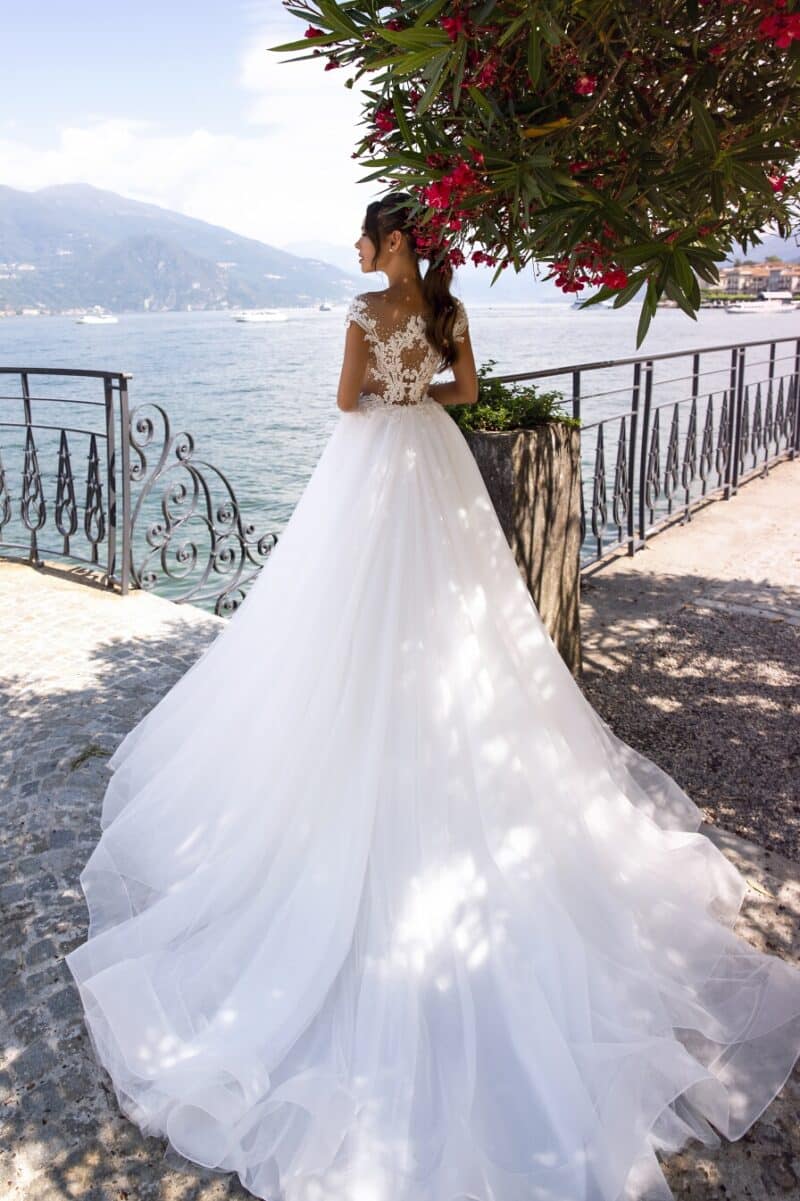 SH- 5010 , A-line Wedding Dress With Long Train - Image 4