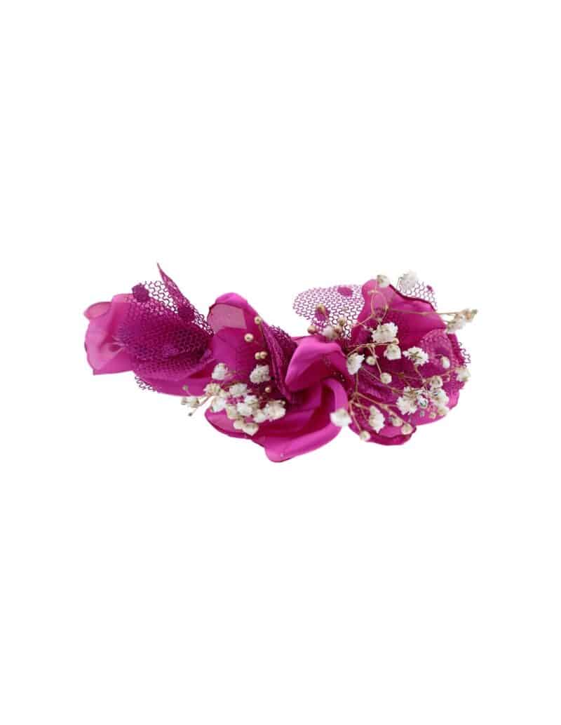 Fuchsia Flower Wedding Headband - DIANA - Image 2