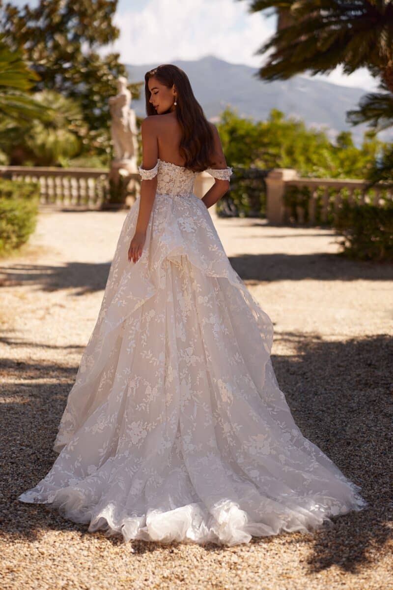 Off-the-shoulder Princess Wedding Dress With Long Train -NINELLA - Image 2