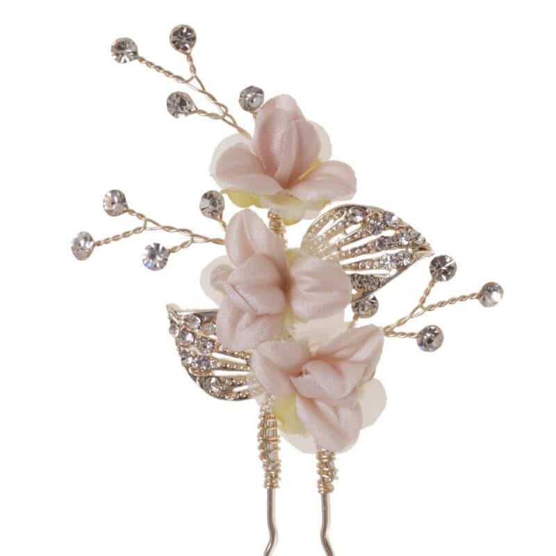 Light Pink Blush Gold Wedding Hair Pins Of 2 - MILENA - Image 4