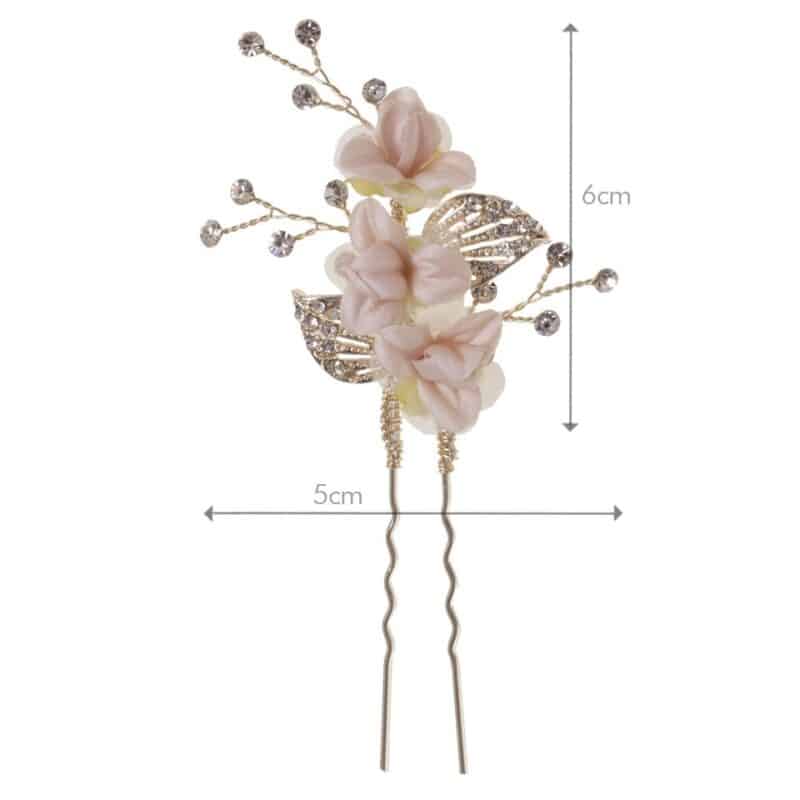 Light Pink Blush Gold Wedding Hair Pins Of 2 - MILENA - Image 5