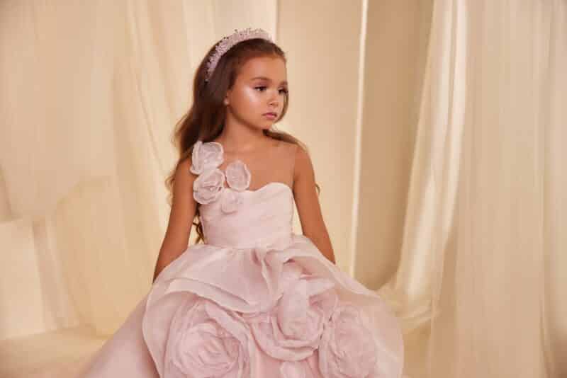 Pink Princess Children Flower Girl Dress - ABBY - Image 3