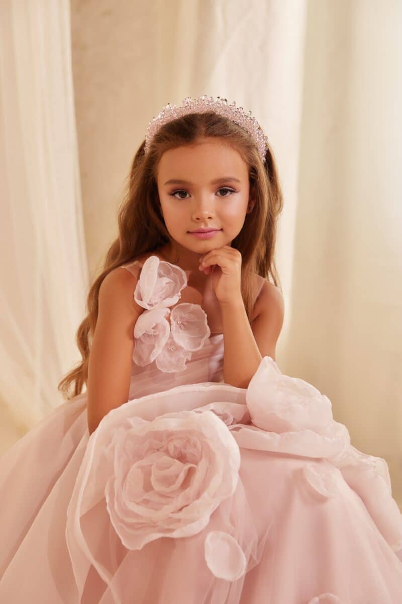 Pink Princess Children Flower Girl Dress - ABBY - Image 4