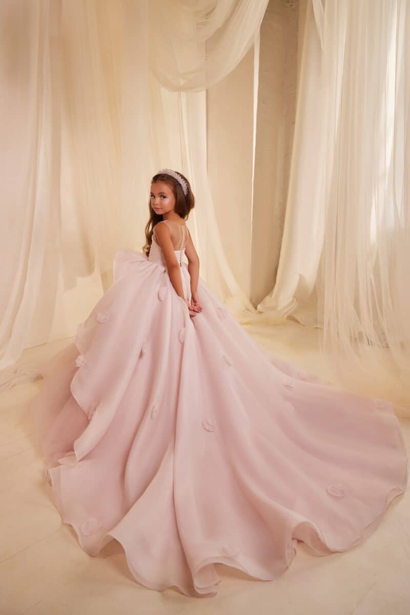 Pink Princess Children Flower Girl Dress - ABBY - Image 2