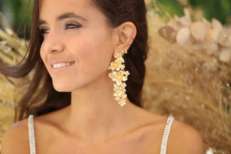 Flower Long Boho Wedding Earrings - ABA