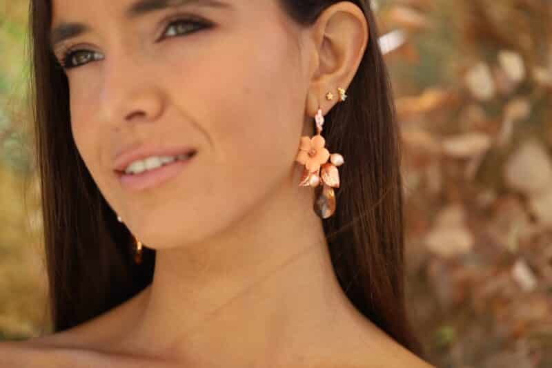 Flower Statement Boho Wedding Earrings - MARIANELA - Image 4