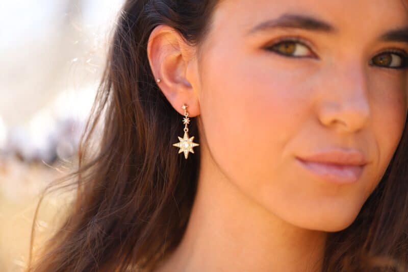 Star and Moon Celestial Boho Wedding Earrings - MAIA