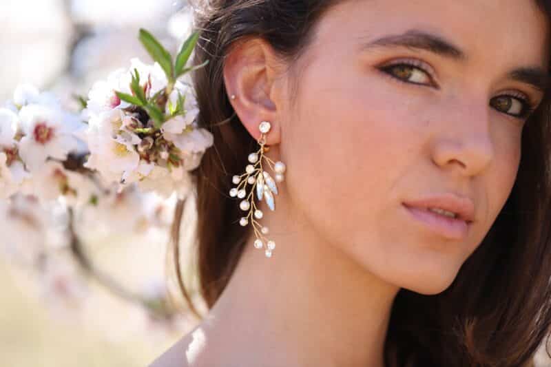 Crystal Gold Boho Wedding Earrings - LISETTE