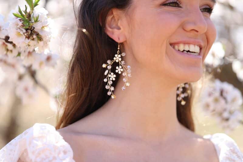 Flower Boho Wedding Earrings - HENRIETTA - Image 6