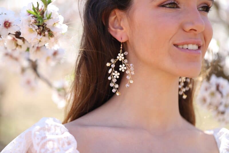 Flower Boho Wedding Earrings - HENRIETTA