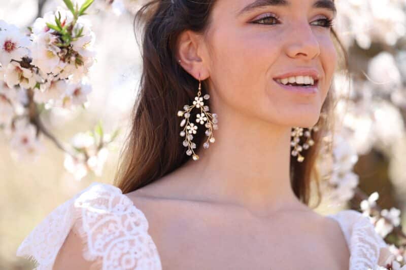 Flower Boho Wedding Earrings - HENRIETTA - Image 5