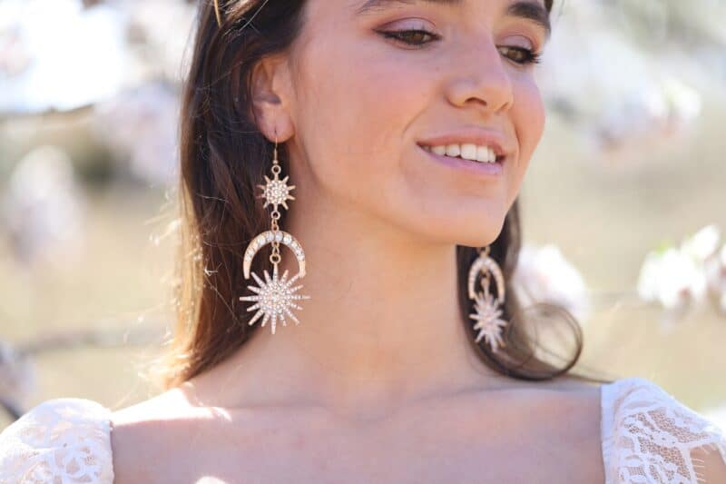 Stat And Moon Celestial Boho Wedding Earrings - JACQUELINE - Image 4