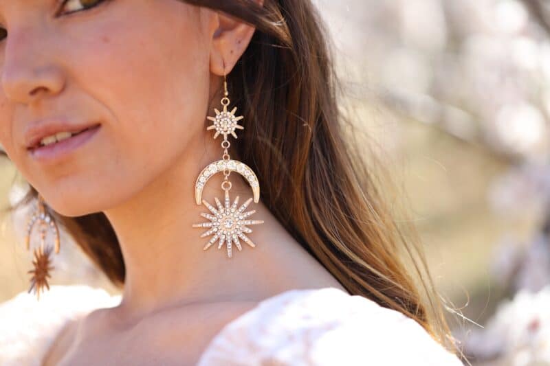 Stat And Moon Celestial Boho Wedding Earrings - JACQUELINE - Image 3