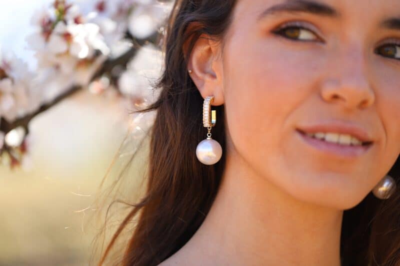 Pearl Gold Boho Wedding Earrings - NOELLE