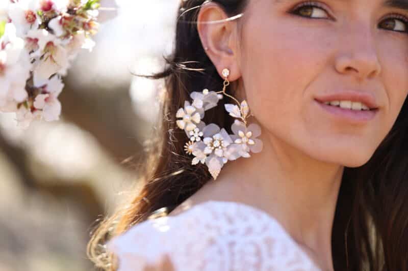 Flower Statement Boho Wedding Earrings - LUCILLE