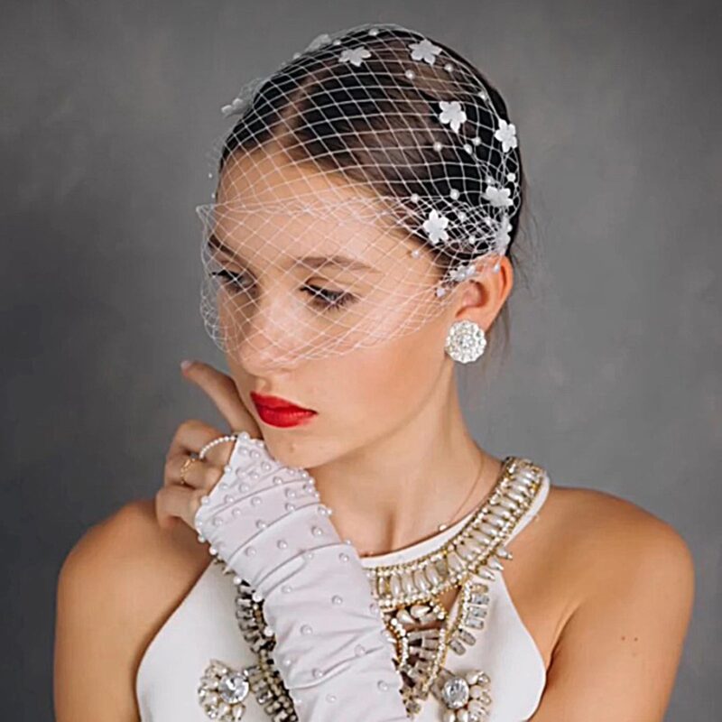 Birdcage Veil Wedding Bridal Hair Accessories - LUCIA - Image 5