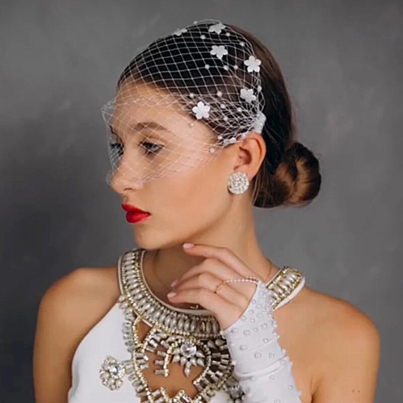 Birdcage Veil Wedding Bridal Hair Accessories - LUCIA - Image 6