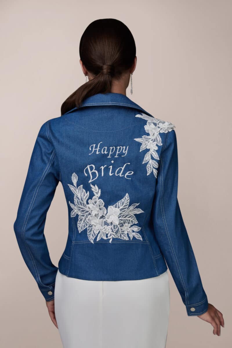 Personalized Bridal Denim Jacket With Lace - GRACE - Image 2