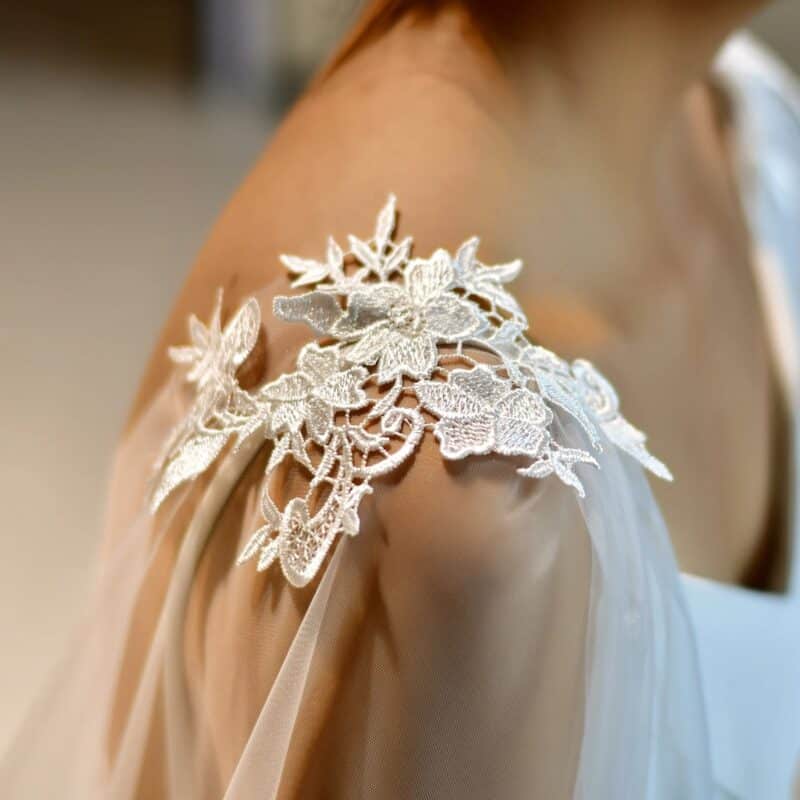 Wedding Cover Up Bolero Bridal Cape Veil - OLIVIA - Image 4