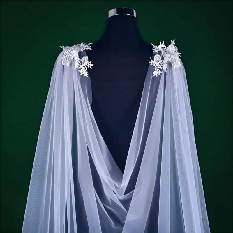 Wedding Cover Up Bolero Bridal Cape Veil - OLIVIA - Image 3