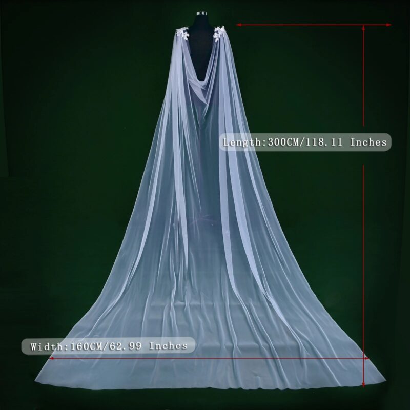 Wedding Cover Up Bolero Bridal Cape Veil - OLIVIA - Image 6