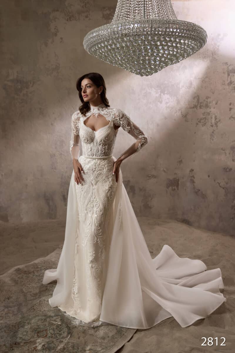 Detachable Long Sleeves Mermaid Wedding Dress - DEMETRA