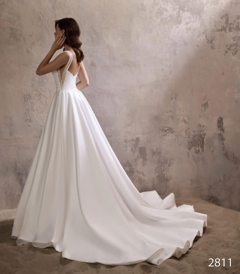 Sexy Slit A-Line Wedding Dress - ARTEMISA - Image 3