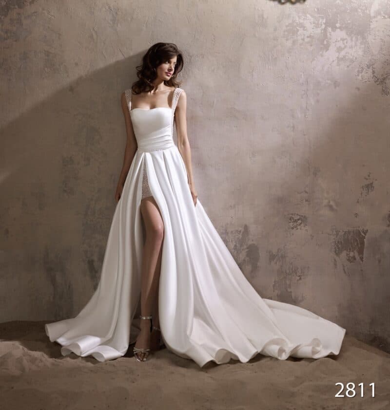 Sexy Slit A-Line Wedding Dress - ARTEMISA