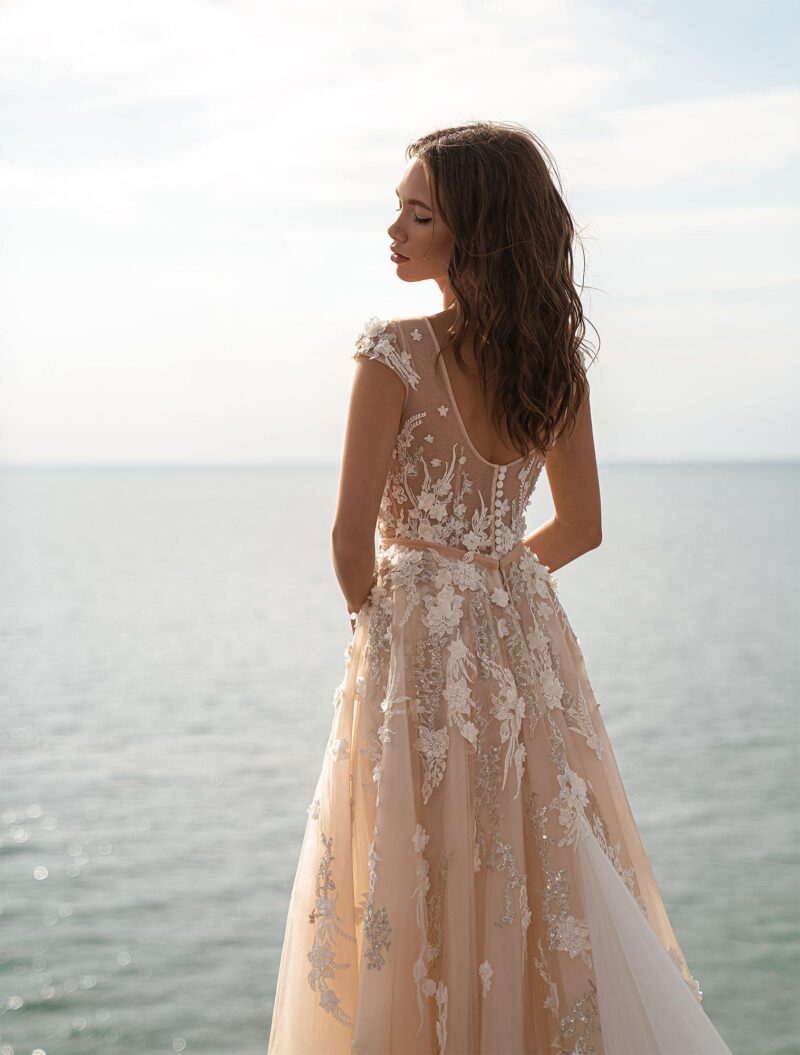 Mermaid Wedding Dress With Detachable Long Train - AISHA - Image 4