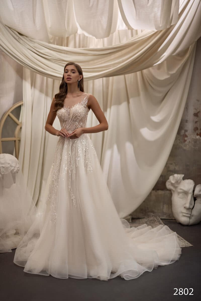 Luxury Sparkling A-line Wedding Dress - DIANE