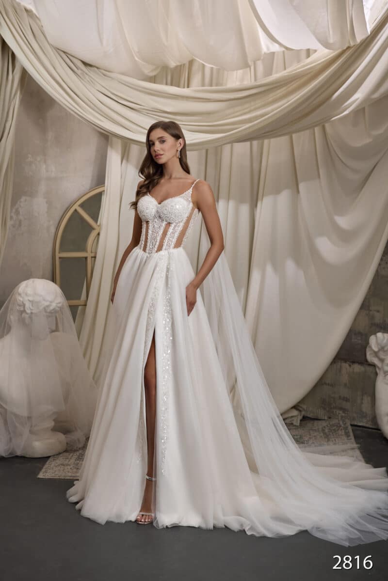 Corset Slit Sexy Boho A-Line Wedding Dress - VITTORIA