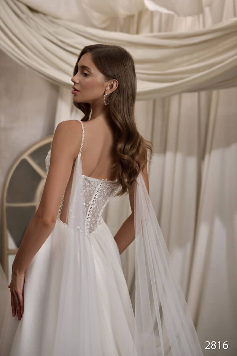 Corset Slit Sexy Boho A-Line Wedding Dress - VITTORIA - Image 2