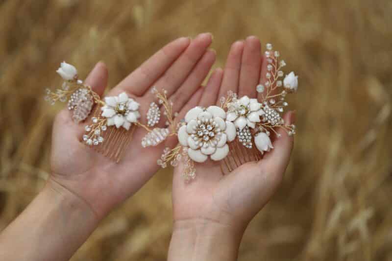 Flower Bridal Headband - ABIGAIL - Image 3