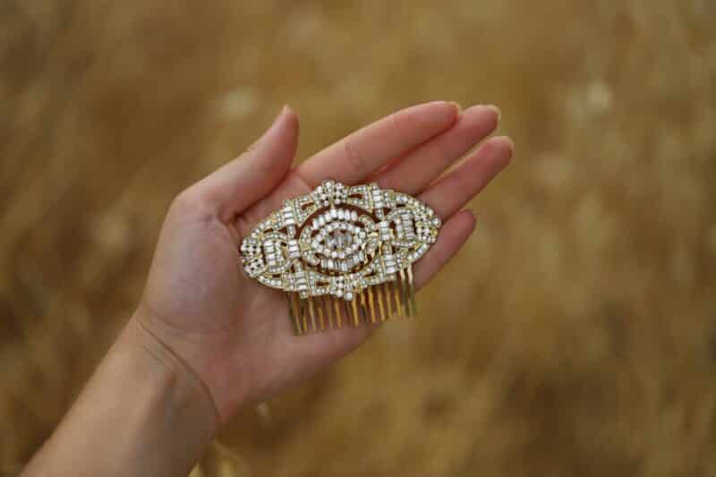 Art Deco Gold Wedding Hair Comb - DAISY