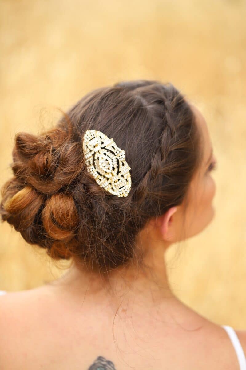 Art Deco Gold Wedding Hair Comb - DAISY - Image 2