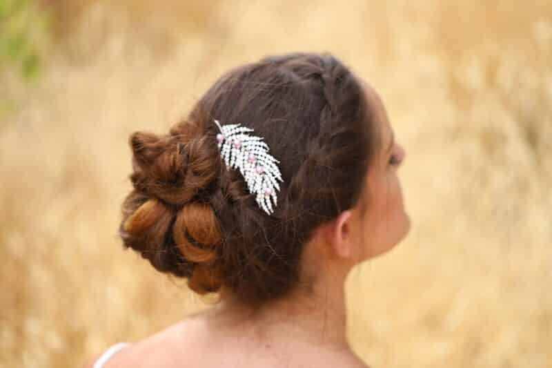 Lilac Silver Leaf Wedding Hair Comb - LILIA