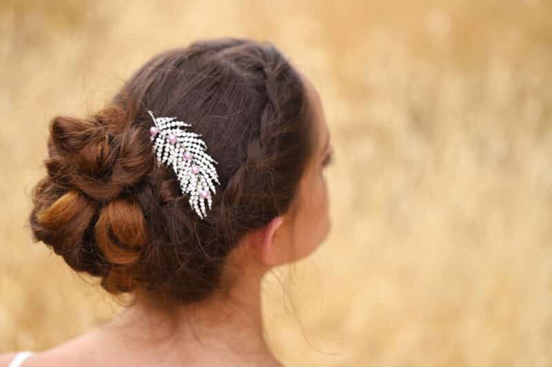 Lilac Silver Leaf Wedding Hair Comb - LILIA - Image 4