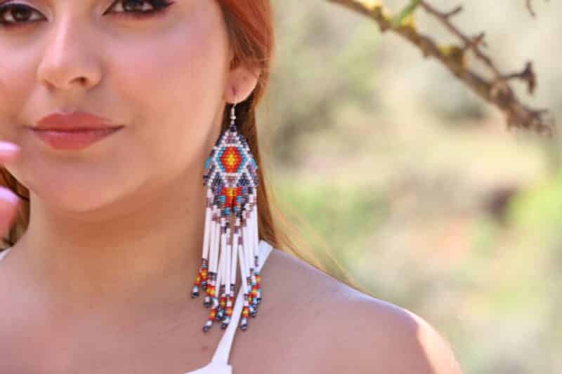 Long Boho Beaded Earrings - PAMELA - Image 3